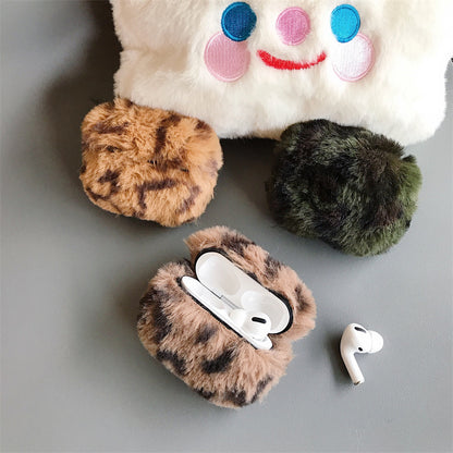 Leopard Print Plush Headphone Case