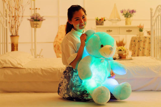 Creative Light Up LED Teddy Bear Stuffed Animals Plush Toy Colorful Glowing