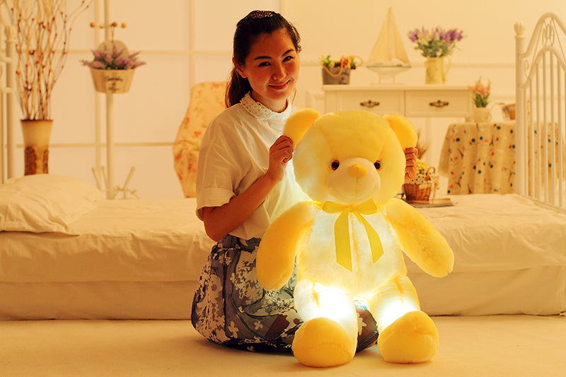 Creative Light Up LED Teddy Bear Stuffed Animals Plush Toy Colorful Glowing