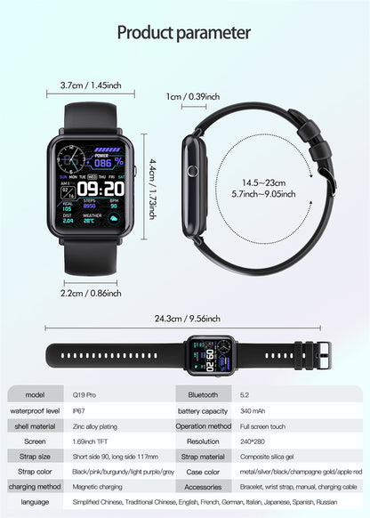 Smart waterproof watch -Zinc alloy plating IP67