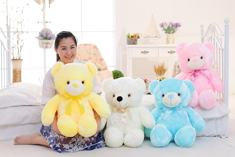 Creative Light Up LED Teddy Bear Stuffed Animals Plush Toy Colorful Glowing