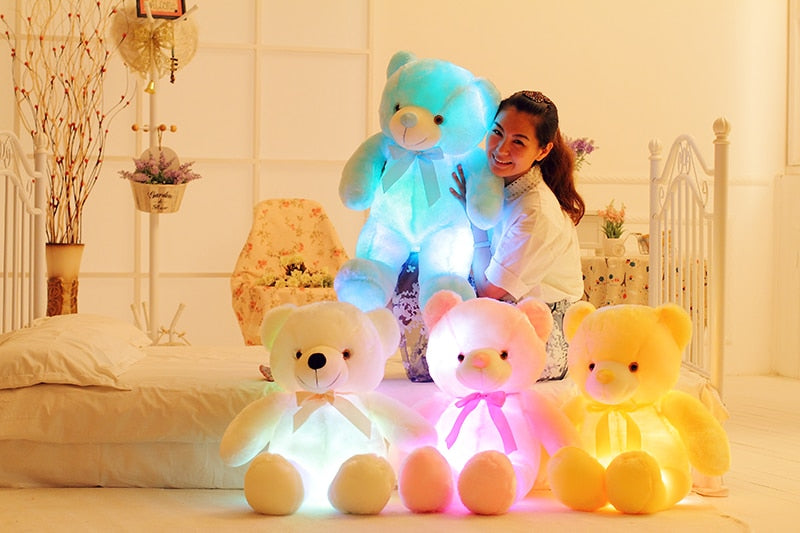 Creative Light Up LED Teddy Bear Stuffed Animals Plush Toy Colorful Glowing