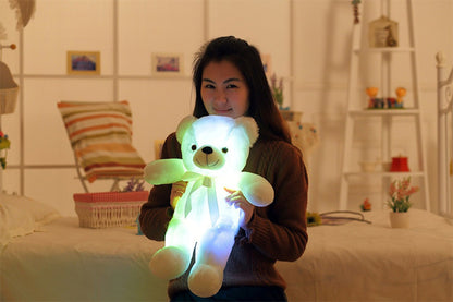 Creative Light Up LED Teddy Bear Stuffed Animals Plush Toy Colorful Glowing