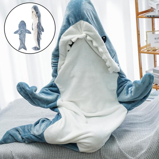 Cartoon Shark Sleeping Bag Pajamas-Office Nap Shark Blanket