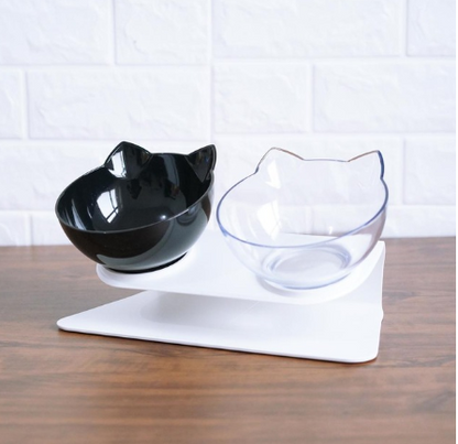 New Inclined Food Cat Ear Oblique Mouth Transparent Single Pet Bowl