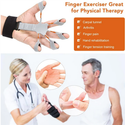 Silicone Grip Device Stretcher - Finger Gripper Strength -Trainer Strengthen Rehabilitation Training