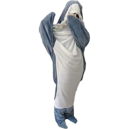 Cartoon Shark Sleeping Bag Pajamas-Office Nap Shark Blanket