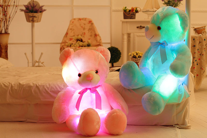 Creative Light Up LED Teddy Bear Stuffed Animals Plush Toy Colorful Glowing