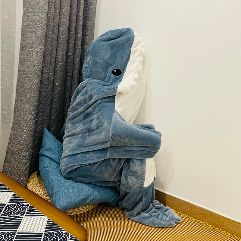 Cartoon Shark Sleeping Bag Pajamas-Office Nap Shark Blanket