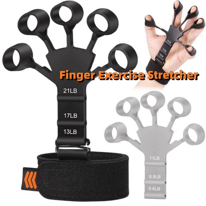 Silicone Grip Device Stretcher - Finger Gripper Strength -Trainer Strengthen Rehabilitation Training