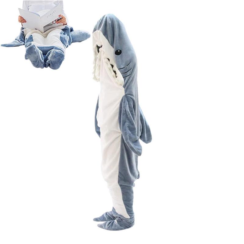 Cartoon Shark Sleeping Bag Pajamas-Office Nap Shark Blanket