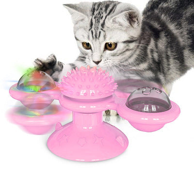 Cat Rotating Windmill Multi-Function - Toys Itch Scratching Device -Teeth Shining Toy