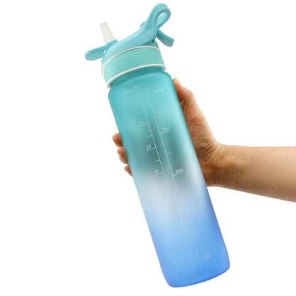 Spray Water Bottle Scrub Bounce Cover Straw Space Cup Sports Water Bottle & Spray