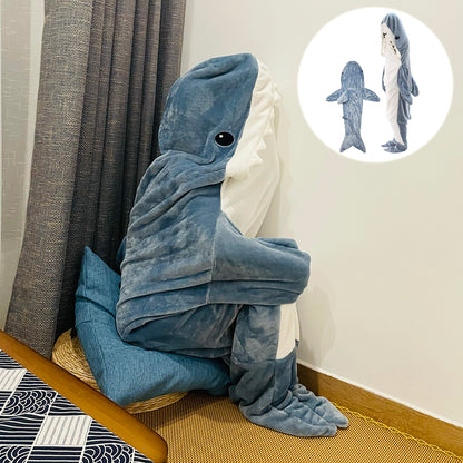 Cartoon Shark Sleeping Bag Pajamas-Office Nap Shark Blanket