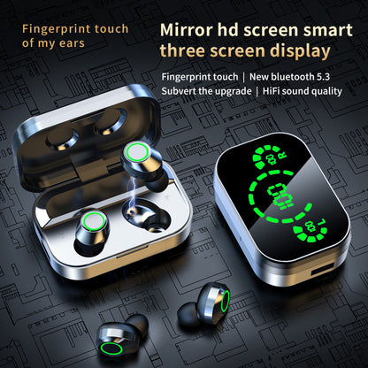 Headset TWS Screen Smart Digital Display In Ear Breathing Light