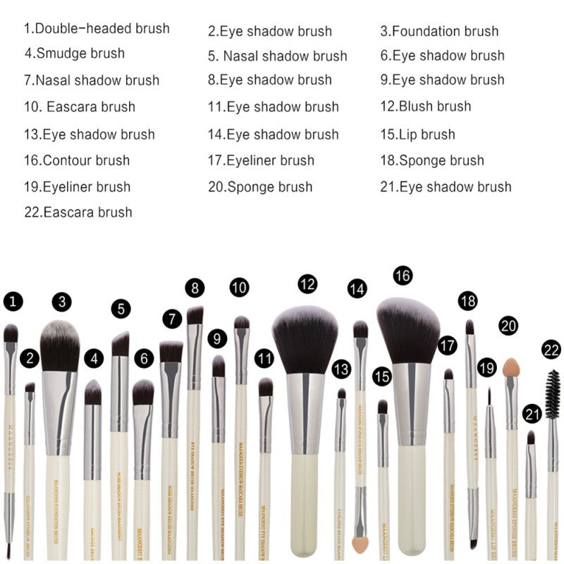 Cosmetic Makeup Brush Set - 22 Pieces